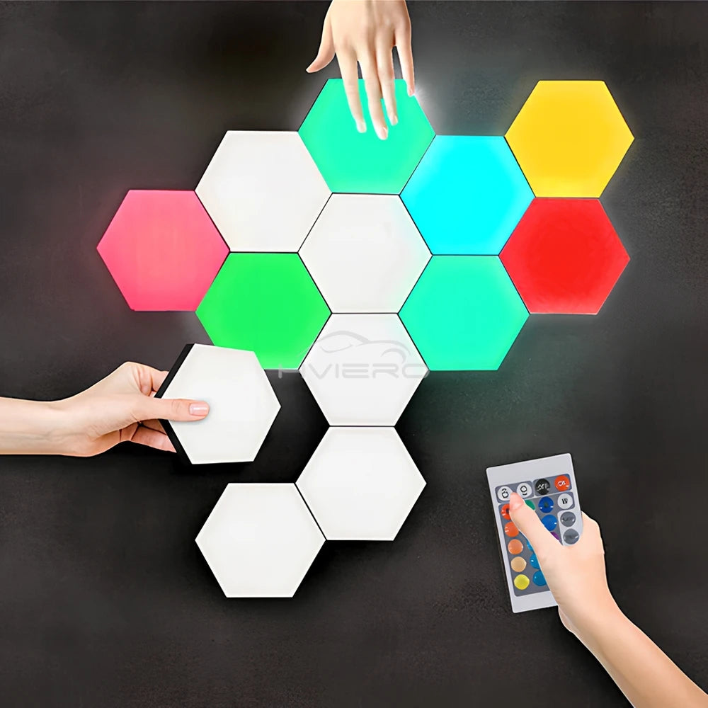 Quantum Hexagon Wall Lamp LED RGB Touch Sensor Honeycomb Light DC 5V Colorful Modular Control Night Decoration For Room Bedroom