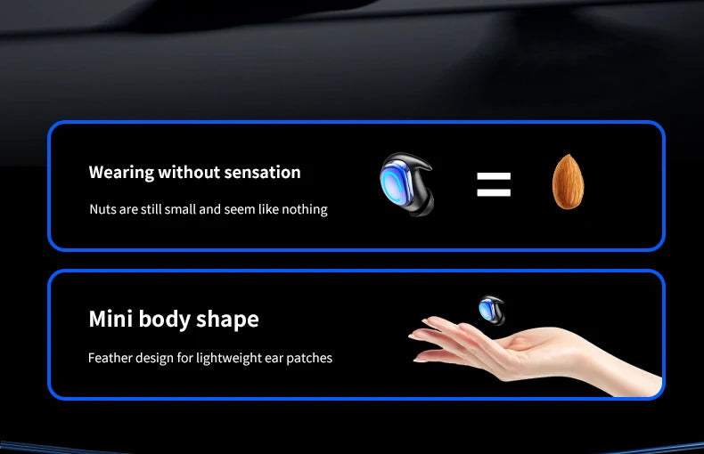 TWS Bluetooth Earphones Single In Ear Wireless Invisible Earbuds In Ear Sport With Mic Handsfree Headset Headphones For Phone