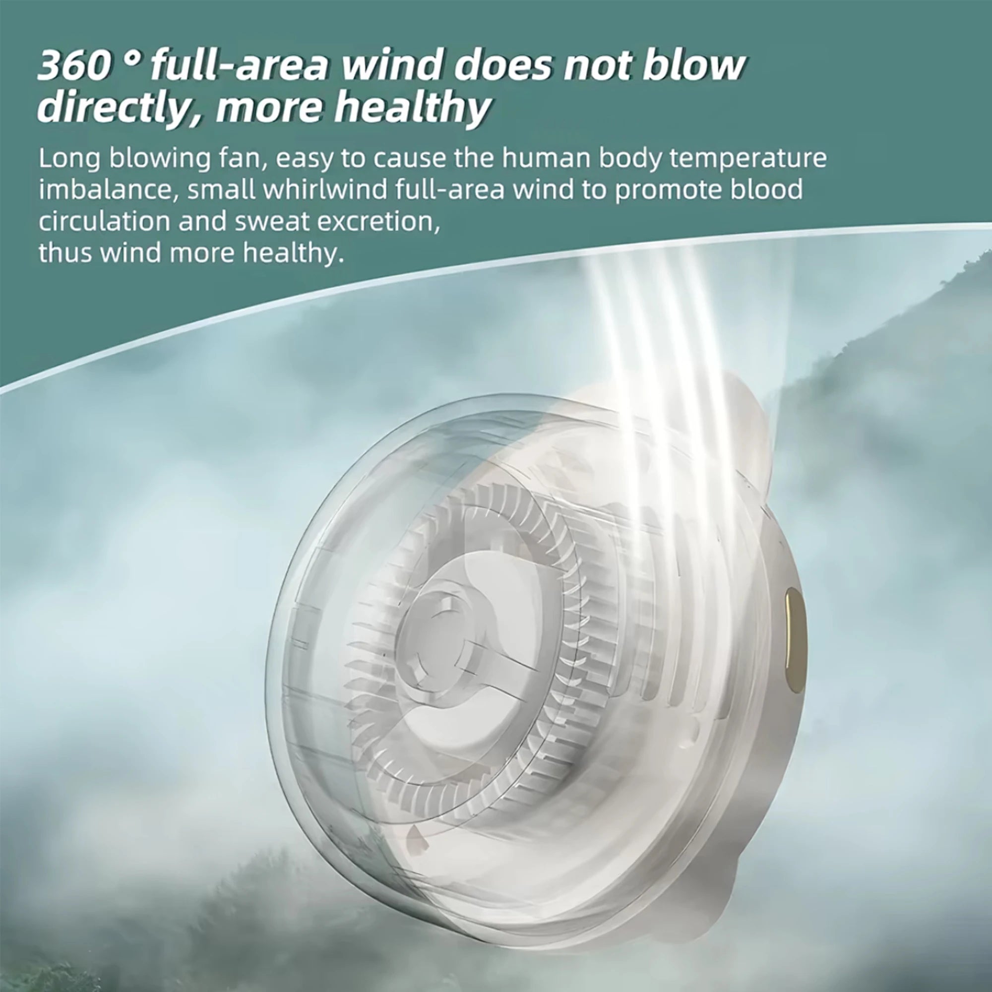 Mini Portable Fan 360° Rotating, 3 Speeds Strong Wind Quiet Rechargeable Handheld Fan, Small Size Big Airflow Long Battery Life