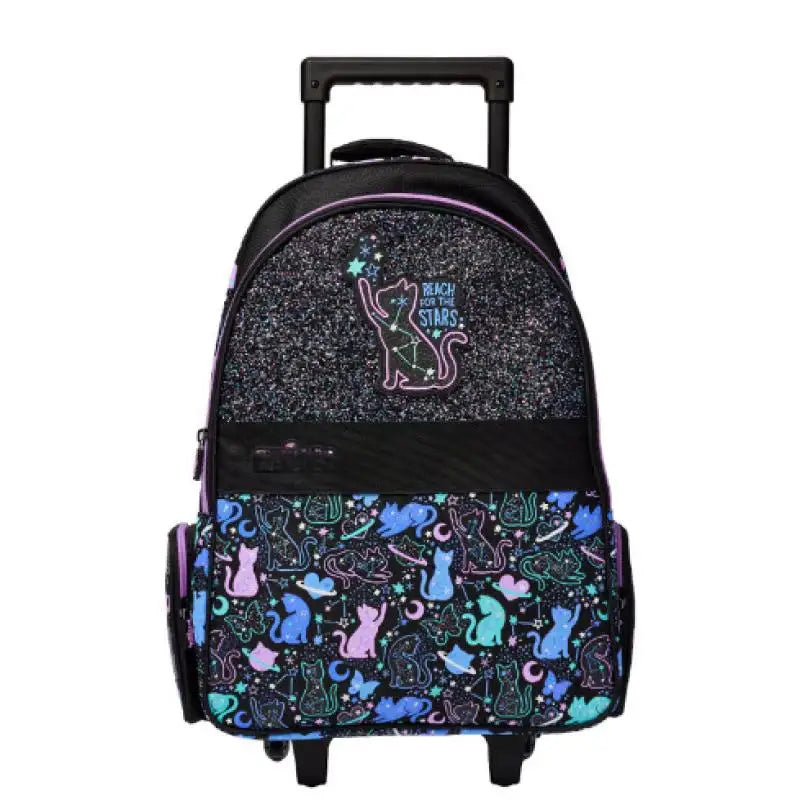 Schoolbag Primary and middle school students big eye cat gradual change cat schoolbag girl backpack trolley schoolbag backpack