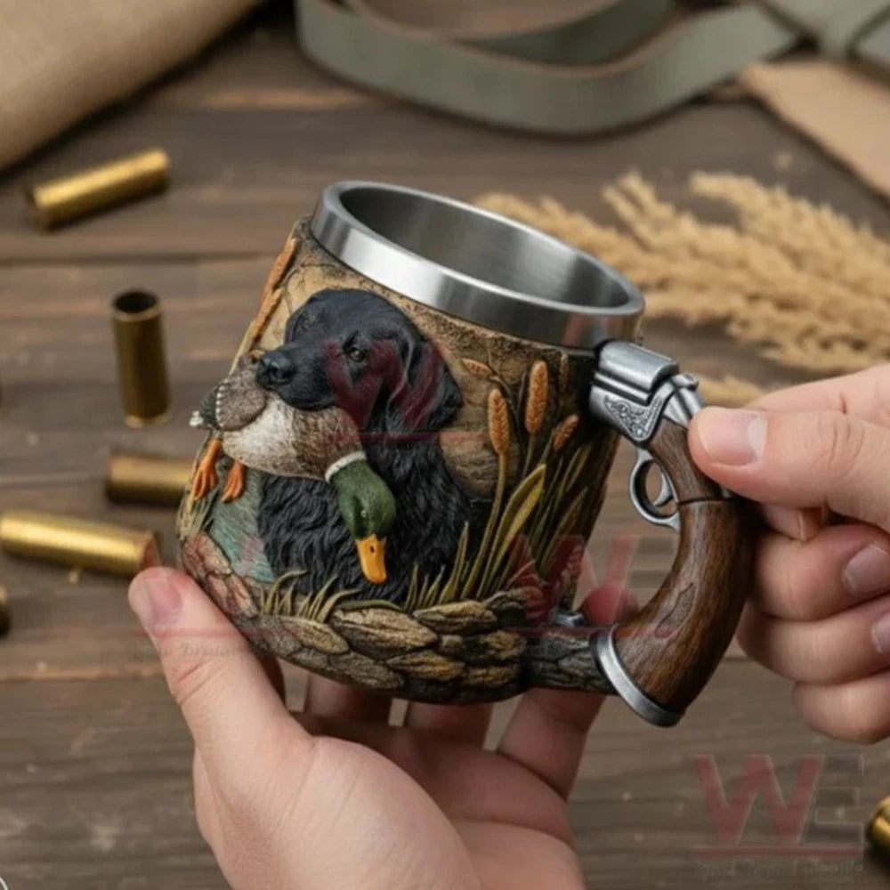 Vintage Dragon Song Pattern Hunting Dog Duck Hunter Mug Desktop Decoration Ornament Father's And Valentine's Day Gift