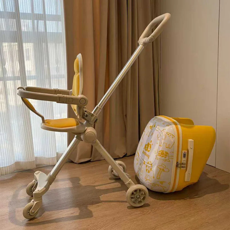 Bunnyfly Children Luggage Case Can Ride and Walk the Baby's Suitcase The Baby Can Take the Suitcase The 20-Inch Folding Stroller