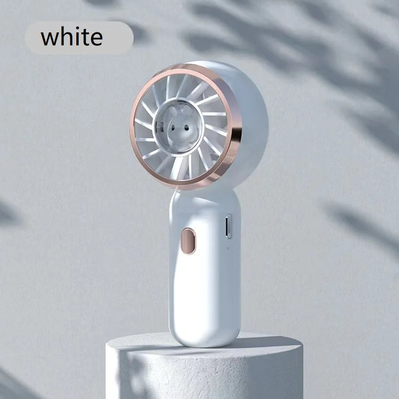 Mini Portable Fan 3 color Cute Handheld Fan Battery Operated Lightweight Small Personal Fan with 3 Speeds and USB Rechargeable