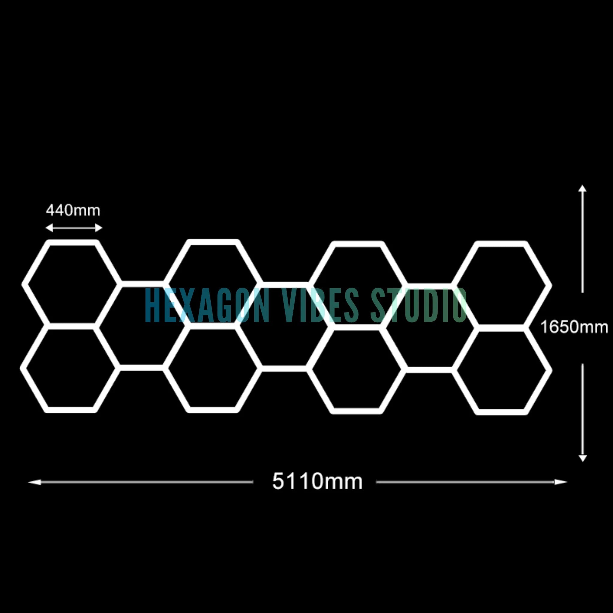 Garage Hexagon LED Light 50000H 6500K Ultra Bright for Home Gym Barbershop Car Detailing Bar Basement Workshop Ceiling Lighting