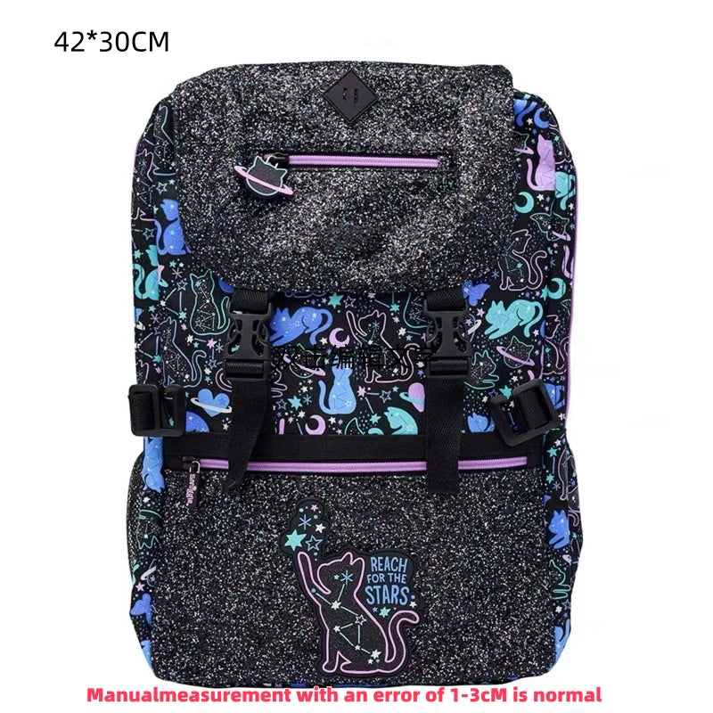 Schoolbag Primary and middle school students big eye cat gradual change cat schoolbag girl backpack trolley schoolbag backpack