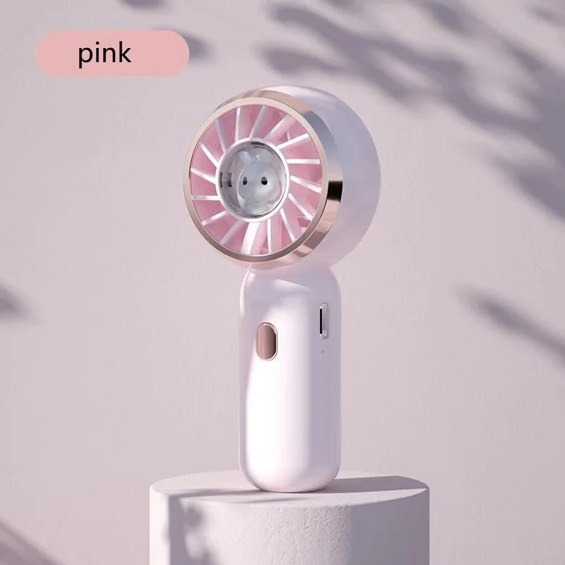 Mini Portable Fan 3 color Cute Handheld Fan Battery Operated Lightweight Small Personal Fan with 3 Speeds and USB Rechargeable