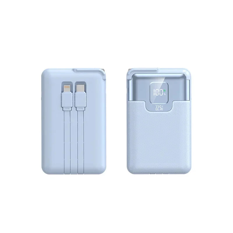New 20,000 MAh Super Fast Charging Power Bank 2-in-1 with AC Plug, Multi-function with Dual-wire Wall Plug Mobile Power Supply