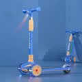 Children 3-Wheel Scooter with LED Cartoon Projector Light Foldable Balance Training Kick Scooter for Kids Outdoor Scooting Fun
