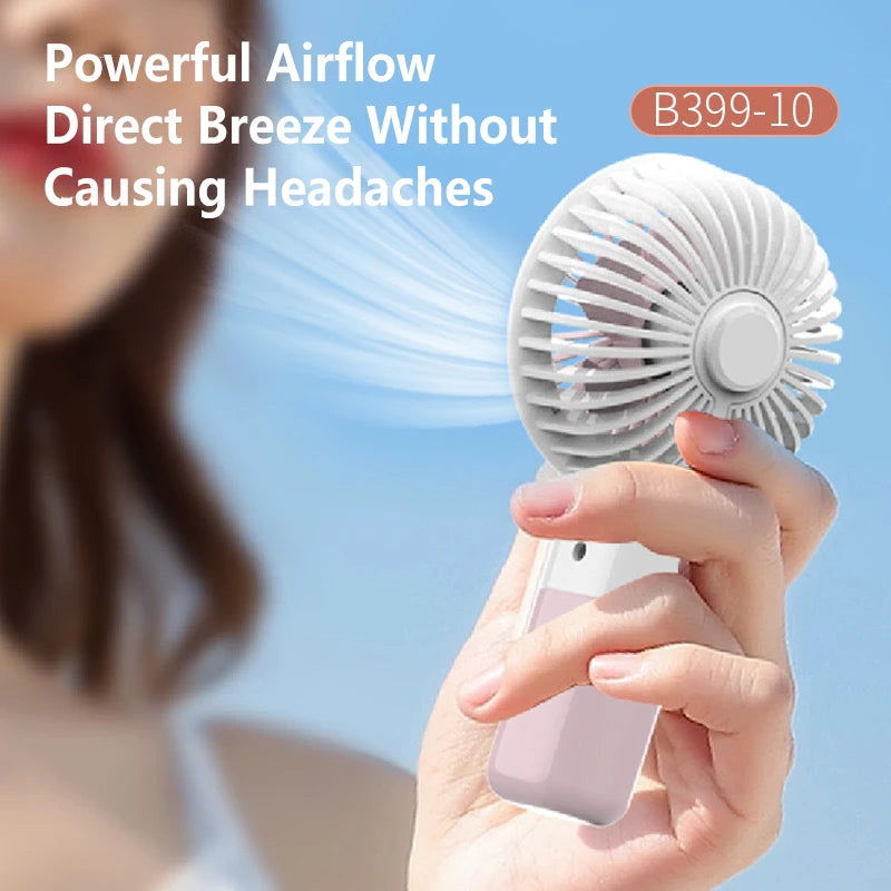 Mini Handheld Fan USB Rechargeable Portable Desktop Fan with Base Quiet Operation for Office Student Dorm Travel