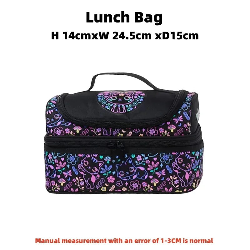 Schoolbag Primary and middle school students big eye cat gradual change cat schoolbag girl backpack trolley schoolbag backpack