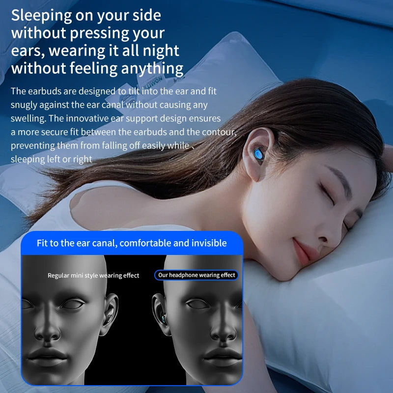 TWS Bluetooth Earphones Single In Ear Wireless Invisible Earbuds In Ear Sport With Mic Handsfree Headset Headphones For Phone