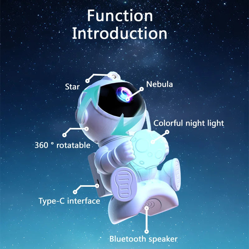 Astronaut LED Star Projector Night Light Galaxy Projectors Bluetooth Speaker