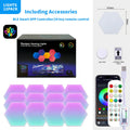 Exagon Smart RGB Hexagon Wall Light USB Powered Color Changing DIY Mode Music Sync APP Control Modular DIM LED ON for Game Room