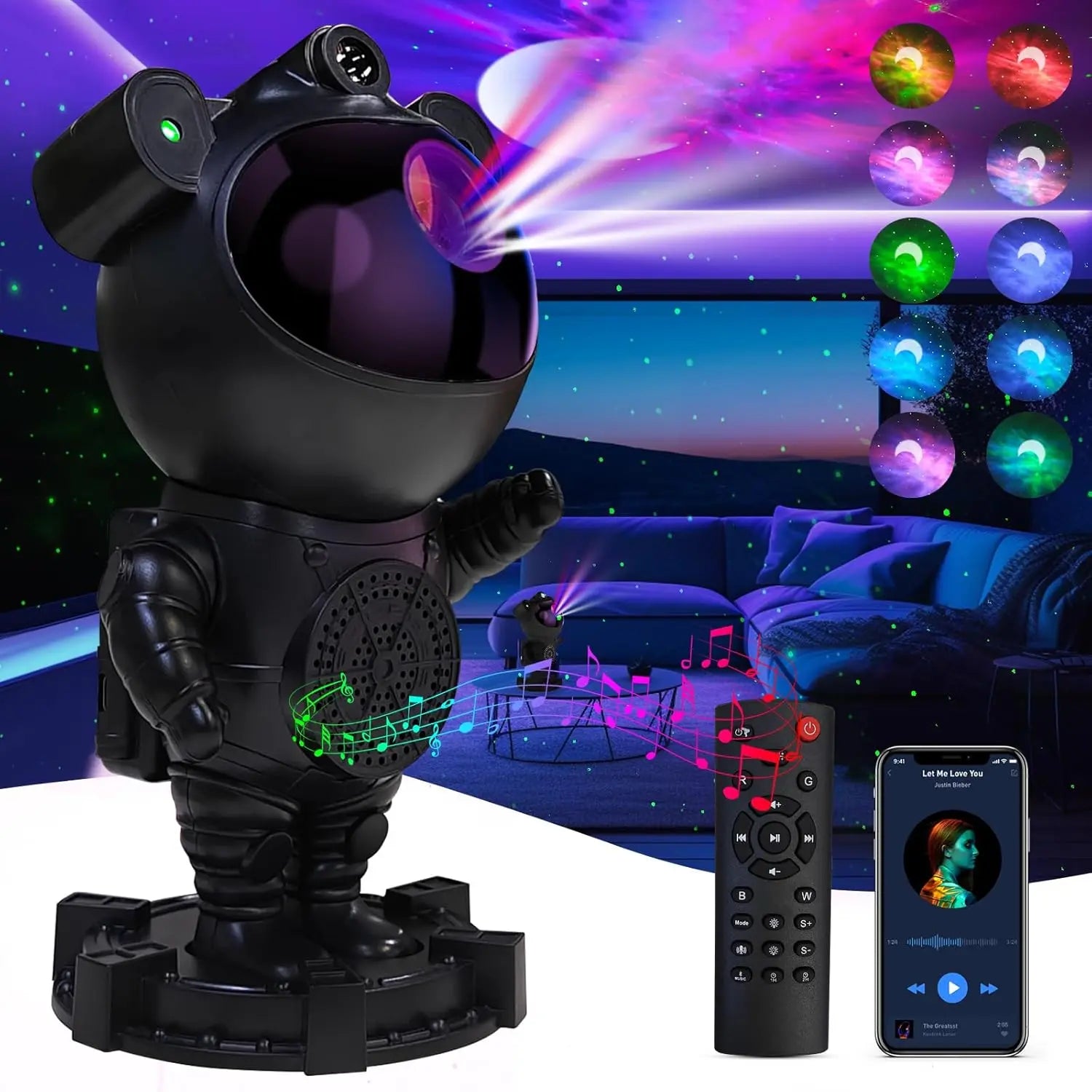 Astronaut Galaxy Projector Lamp - Star Projector Light, Bluetooth Moon Galaxy Lights for Bedroom with  remote