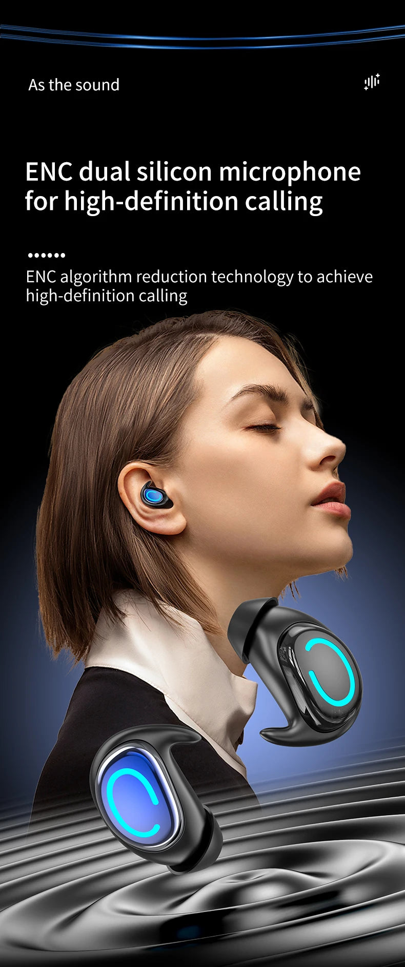 TWS Bluetooth Earphones Single In Ear Wireless Invisible Earbuds In Ear Sport With Mic Handsfree Headset Headphones For Phone