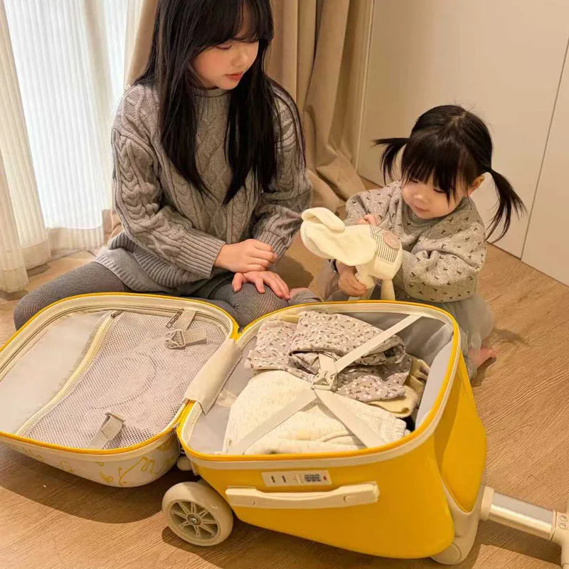 Bunnyfly Children Luggage Case Can Ride and Walk the Baby's Suitcase The Baby Can Take the Suitcase The 20-Inch Folding Stroller