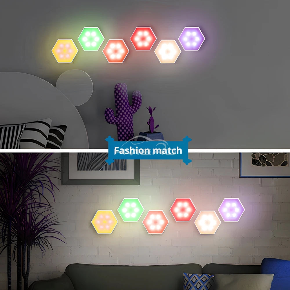 Quantum Hexagon Wall Lamp LED RGB Touch Sensor Honeycomb Light DC 5V Colorful Modular Control Night Decoration For Room Bedroom