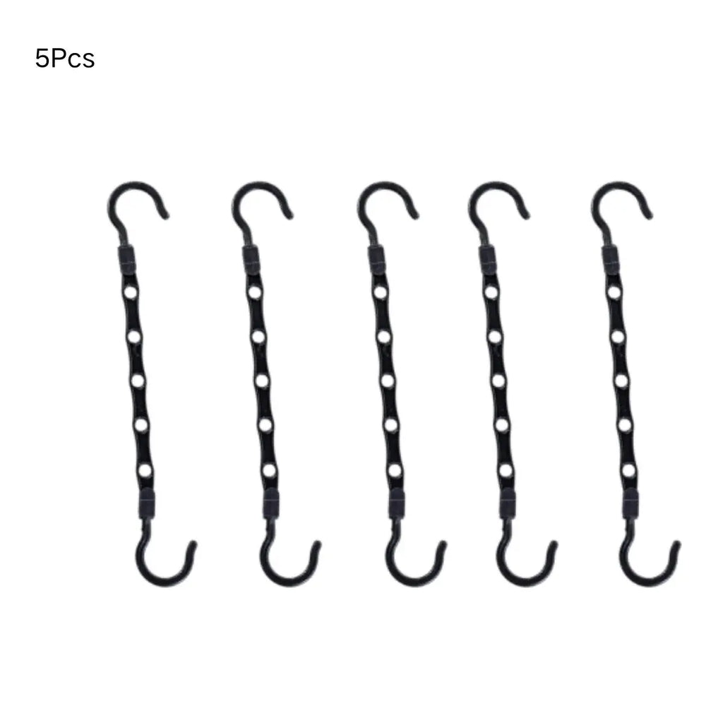 10/5Pcs Black Magic Space Saving Hangers Premium Smart Hanger Hooks Sturdy Cascading Hangers with 5 Holes for Heavy Clothes Clos