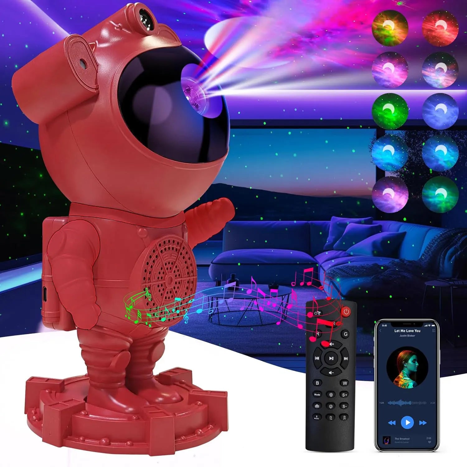 Astronaut Galaxy Projector Lamp - Star Projector Light, Bluetooth Moon Galaxy Lights for Bedroom with  remote