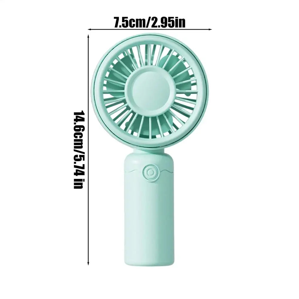 Mini portable fan, handheld small fan, USB charging, 3-speed handheld fan suitable for office, outdoor travel, and camping
