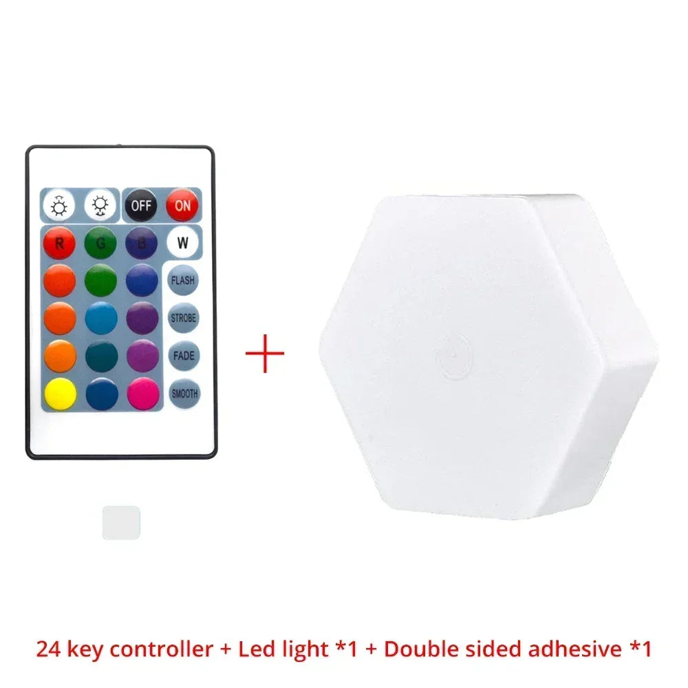 Quantum Hexagon Wall Lamp LED RGB Touch Sensor Honeycomb Light DC 5V Colorful Modular Control Night Decoration For Room Bedroom