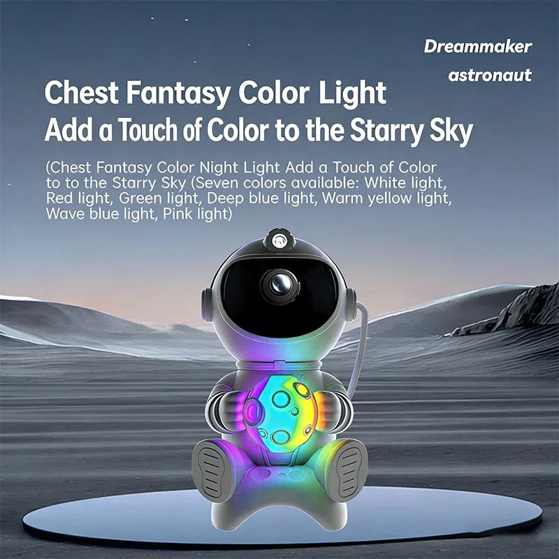 Astronaut LED Night Light Galaxy Star Projector Bluetooth Speaker Remote Control Timer 360° Adjustable Angle for Bedroom Decor