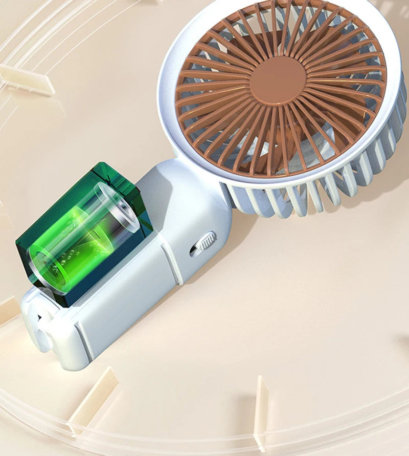 Mini Handheld Fan USB Rechargeable Portable Desktop Fan with Base Quiet Operation for Office Student Dorm Travel