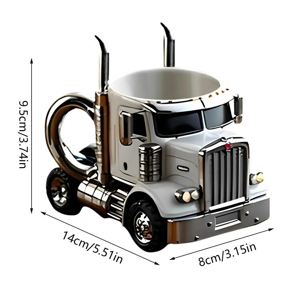 Truck Coffee Mug Creative Semi-Trailer-Shaped Beer Cups Traveling Coffee Cups Ice Milk Cups for Tea Juice Milk Latte Hot