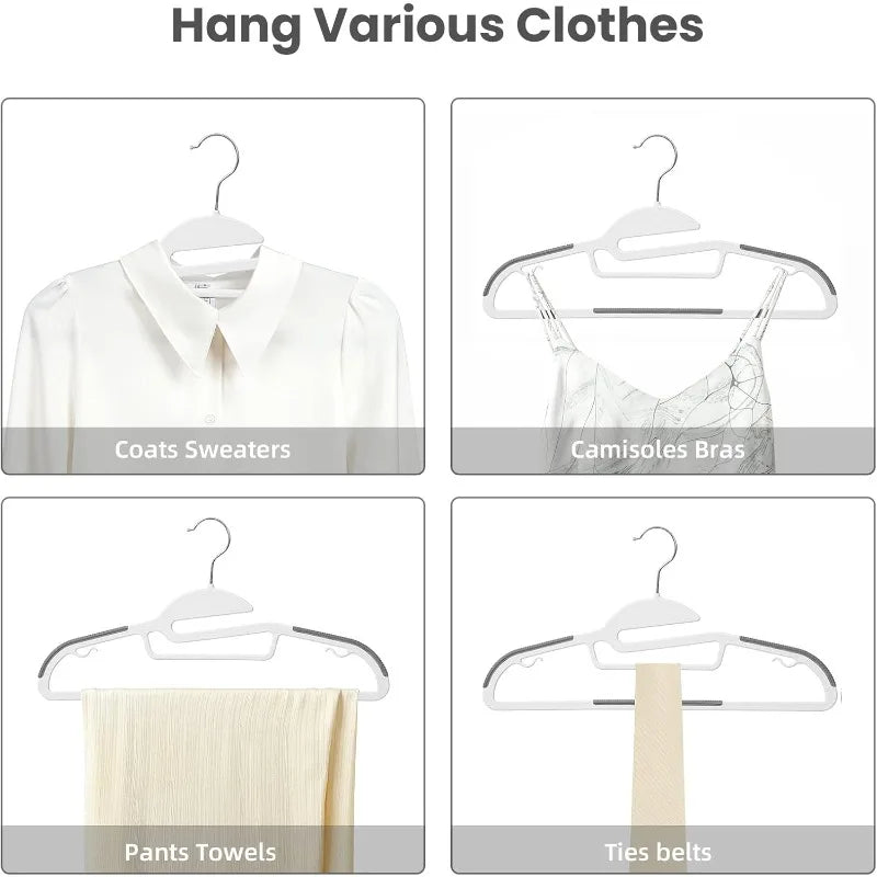 Hangers with Non-Slip Design Household Hangers 360°Swivel Hook Space Saving Organizer for Dormitory Bedroom Closet Shirts Pants
