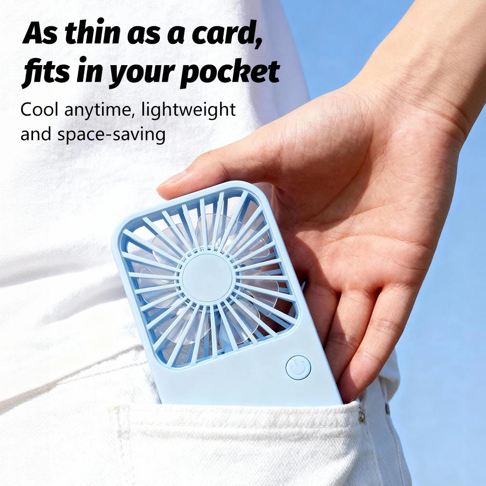 Mini Portable Fan Cute Design 3 Speed Personal Handheld Fan USB Rechargeable Desktop Fan For Indoor Travel