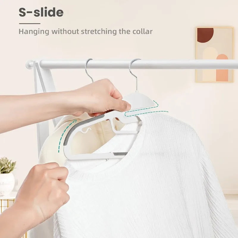 Hangers with Non-Slip Design Household Hangers 360°Swivel Hook Space Saving Organizer for Dormitory Bedroom Closet Shirts Pants